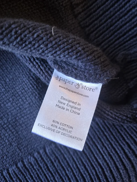 Mia & Tess Navy Football Sweater Cardigan Large Button Front Cozy Graphic Preppy - Picture 6 of 6